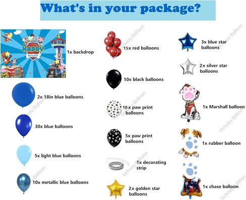 Dog Birthday Party Decorations, Puppy Theme Party Supplies Set for Girl’s/Boy’s with Balloons Garland kit, Puppy Backdrop, Dog Foil Balloons (Blue Stripe) in Saudi Arabia