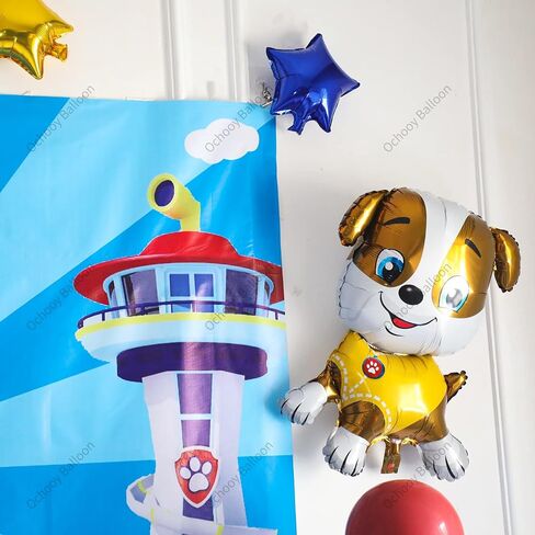 Dog Birthday Party Decorations, Puppy Theme Party Supplies Set for Girl’s/Boy’s with Balloons Garland kit, Puppy Backdrop, Dog Foil Balloons (Blue Stripe) in Saudi Arabia