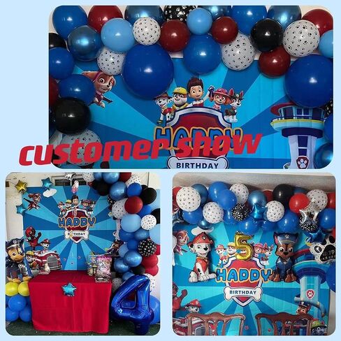 Dog Birthday Party Decorations, Puppy Theme Party Supplies Set for Girl’s/Boy’s with Balloons Garland kit, Puppy Backdrop, Dog Foil Balloons (Blue Stripe) in Saudi Arabia
