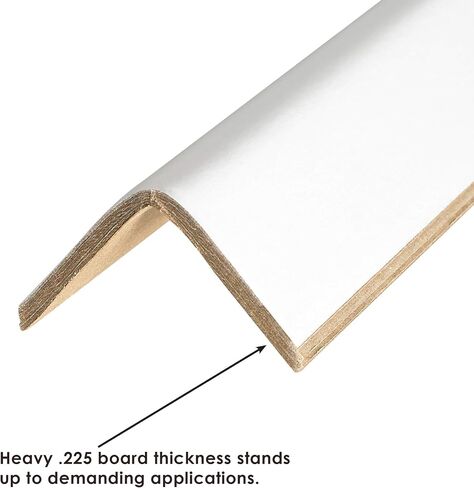 Aviditi Cased Edge Protector, 36" L x 2" W x 2" H, 0.225" Thick, White, Case of 70 (EP2236225BX) in Saudi Arabia