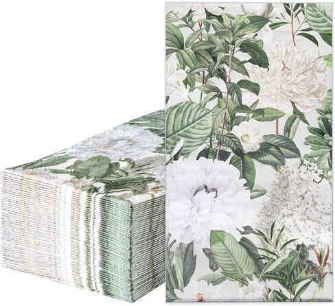RUSPEPA 50 Pack Wild Flower Guest Napkins - 3 Ply Disposable Seasonal Paper Napkin Dinner Hand Napkins Decorative for Home Kitchen, Bathroom，Party - 13 x 15 Inches in Saudi Arabia
