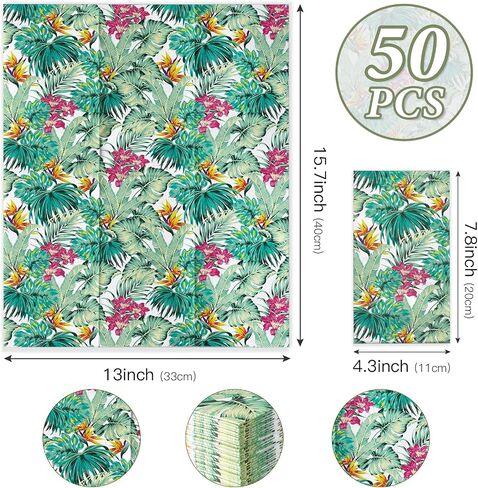 RUSPEPA 50 Pack Wild Flower Guest Napkins - 3 Ply Disposable Seasonal Paper Napkin Dinner Hand Napkins Decorative for Home Kitchen, Bathroom，Party - 13 x 15 Inches in Saudi Arabia
