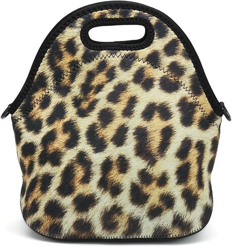 Insulated Neoprene Lunch Bag Removable Shoulder Strap Reusable Thermal Thick Lunch Tote Bags For Women,Teens,Girls,Kids,Baby,Adults-Lunch Boxes For Outdoors,Work,Office,School (Cat Take Pizza) in Saudi Arabia