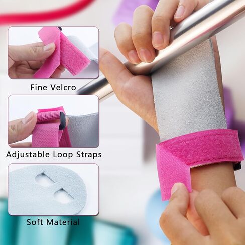 مجموعتان من أساور المعصم لمقابض الجمباز للمراهقين، عصابات رأس وردية من مقابض مشجعي الرياضة لقضبان الجمباز، دعم معصم الجمباز وحماية راحة اليد من الملحقات الرياضية للتمرين والتمرين in Kuwait