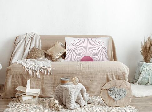 أغطية وسائد Nogrit Boho بوهو صن مقاس 12 × 20 غطاء وسادة بوهو أغطية وسائد للسرير، غطاء وسائد أريكة بوهو، ديكور شمس بوهو لغرفة النوم المنزلية، غطاء وسائد للسرير (بني) in Kuwait