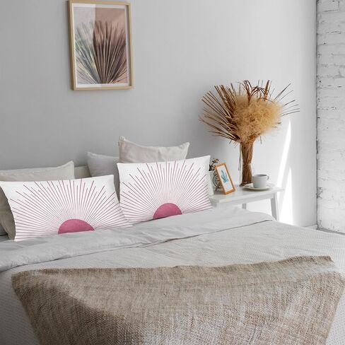 أغطية وسائد Nogrit Boho بوهو صن مقاس 12 × 20 غطاء وسادة بوهو أغطية وسائد للسرير، غطاء وسائد أريكة بوهو، ديكور شمس بوهو لغرفة النوم المنزلية، غطاء وسائد للسرير (بني) in Kuwait