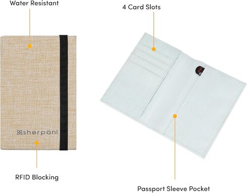 Sherpani Vienna, Anti Theft Passport Holder, Passport Cover Wallet, Slim Travel Wallet with Card Holder Organizer for Women (Carbon) in Kuwait