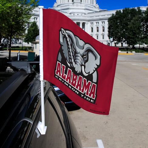 علم سيارة على الوجهين من Rico Industries NCAA Alabama Crimson Tide Maroon باللون الماروني in Saudi Arabia
