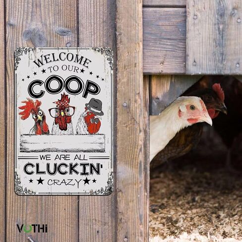 Funny Chicken Metal Sign ; Farm Fresh Nuggets Squeezed Daily ; Farm House Kitchen Accessories and Decor ; Wall Plaque for Home Kitchen Bar Coffee Shop 8x12 In in Saudi Arabia