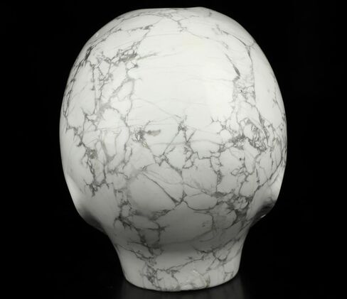 5.0" Howlite Crystal Skull, Hand Carved Gemstone Fine Art Sculpture, Reiki Healing Stone Statue. in Saudi Arabia