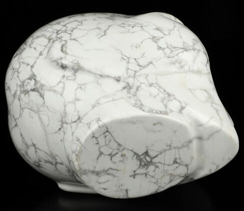 5.0" Howlite Crystal Skull, Hand Carved Gemstone Fine Art Sculpture, Reiki Healing Stone Statue. in Saudi Arabia