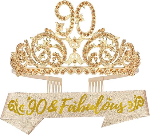 90th Birthday, 90th Birthday Decorations for Women, 90th Birthday Gifts for Women, 90th Birthday Tiara, 90th Birthday Crown for Women, 90th Birthday Decorations in Saudi Arabia