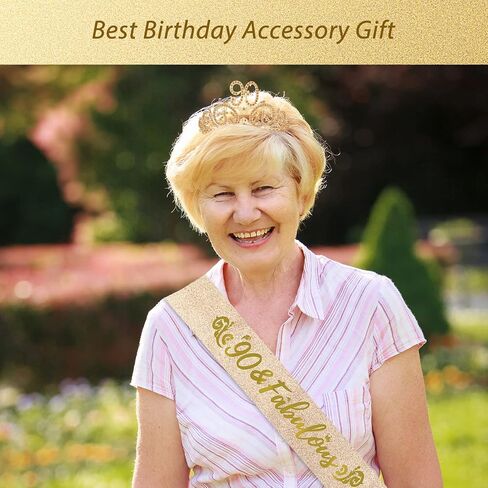 90th Birthday, 90th Birthday Decorations for Women, 90th Birthday Gifts for Women, 90th Birthday Tiara, 90th Birthday Crown for Women, 90th Birthday Decorations in Saudi Arabia