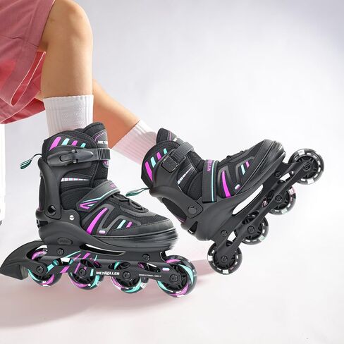 METROLLER Adjustable Inline Skates for Girls Boys with Light up Wheels Roller Skates Kids Youth Fun Beginner Blades Youth Ages 5-8 8-12 Adults Outdoor in Kuwait