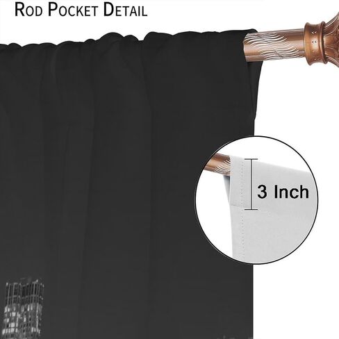 New York Curtains, Brooklyn Bridge and Lower Manhattan Skyline Living Room Bedroom Window Drapes 2 Panel Set, W42 x L45 Inch in Saudi Arabia