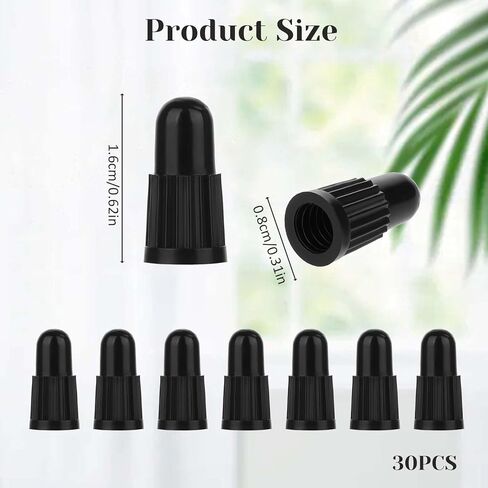 30 Pack Plastic Bike Valve Caps Black Valve Air Dust Stem Cover Universal Tubeless Tire Caps for MTB Mountain Bikes Road Bikes Motorcycles in Kuwait