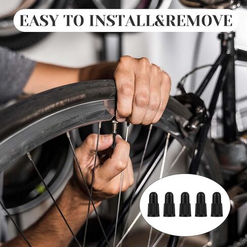 30 Pack Plastic Bike Valve Caps Black Valve Air Dust Stem Cover Universal Tubeless Tire Caps for MTB Mountain Bikes Road Bikes Motorcycles in Kuwait