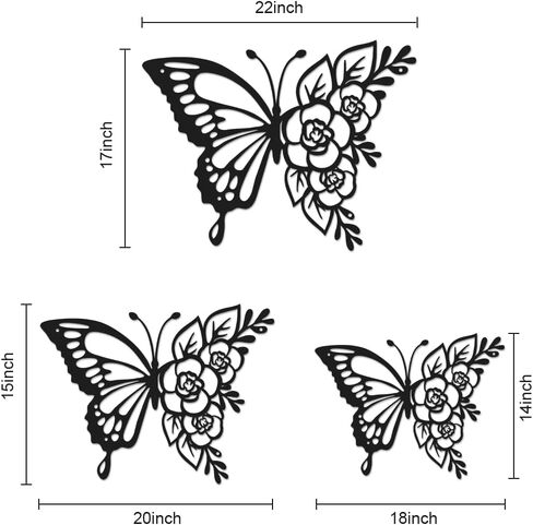 Butterfly Wall Decor, 9inch Butterfly Decorations, Butterfly Room Decor, Metal Butterflies Wall Decor, Christmas Gifts, Christmas Tree Decorations, Boho Wall Art, Wall Art Bedroom, Living Room Wall Decor in Saudi Arabia