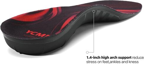 YCMM 220+ lbs Heavy Duty High Arch Support Insole Orthotics Pain Relief Plantar Fasciitis Shock Absorbing Work Boot Shoe Flat Feet Inserts M(Men 9-10.5/Women 10-11.5) Black in Kuwait