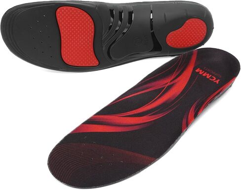 YCMM 220+ lbs Heavy Duty High Arch Support Insole Orthotics Pain Relief Plantar Fasciitis Shock Absorbing Work Boot Shoe Flat Feet Inserts M(Men 9-10.5/Women 10-11.5) Black in Kuwait