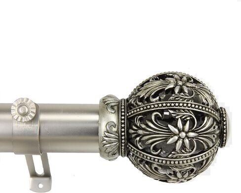 Rod Desyne 150-23-28-5 Lacey Window Curtain Rod Set, 28 to 48-Inch, Satin Nickel in Saudi Arabia
