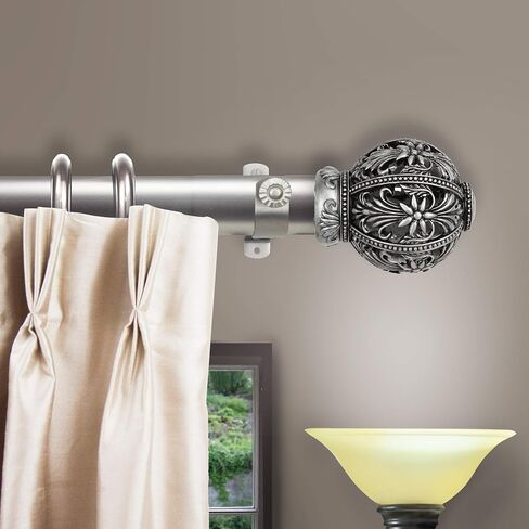 Rod Desyne 150-23-28-5 Lacey Window Curtain Rod Set, 28 to 48-Inch, Satin Nickel in Saudi Arabia