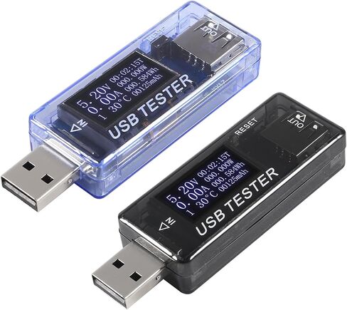 2 قطعة 8 في 1 USB تستر 10 فولت 3A الجهد الحالي تستر الفولتميتر السعة الحالية متر رقمي متعدد الحالي تستر كاشف الجهد (أسود) in Kuwait