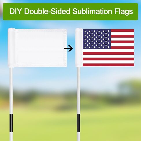 Colarr 12 Pack Sublimation Golf Flags 8x6 Inch Blank Target Flag DIY Putting Golf Flag with Tube Inserted Waterproof 420d Nylon Double Mini Practice Pin Flags for Yard Garden Indoor Outdoor in Saudi Arabia