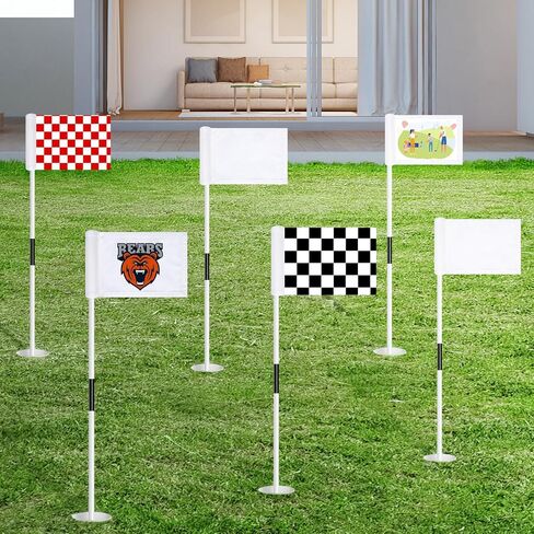 Colarr 12 Pack Sublimation Golf Flags 8x6 Inch Blank Target Flag DIY Putting Golf Flag with Tube Inserted Waterproof 420d Nylon Double Mini Practice Pin Flags for Yard Garden Indoor Outdoor in Saudi Arabia
