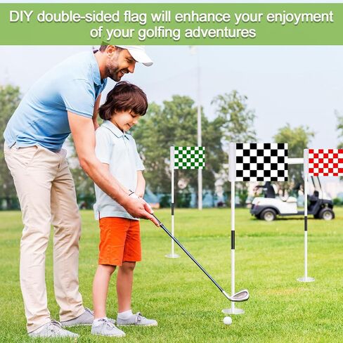 Colarr 12 Pack Sublimation Golf Flags 8x6 Inch Blank Target Flag DIY Putting Golf Flag with Tube Inserted Waterproof 420d Nylon Double Mini Practice Pin Flags for Yard Garden Indoor Outdoor in Saudi Arabia