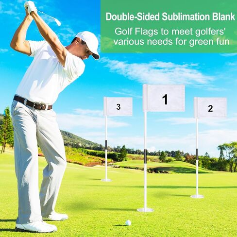 Colarr 12 Pack Sublimation Golf Flags 8x6 Inch Blank Target Flag DIY Putting Golf Flag with Tube Inserted Waterproof 420d Nylon Double Mini Practice Pin Flags for Yard Garden Indoor Outdoor in Saudi Arabia