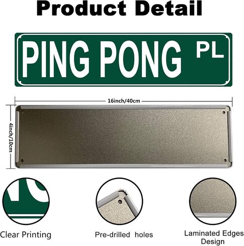 Pickleball St Slim Tin Sign Street Funny Metal Sign Wall Decor for Farmhouse Home Bar Garage Man Cave Wall Art Gift 4" by 16" in Saudi Arabia