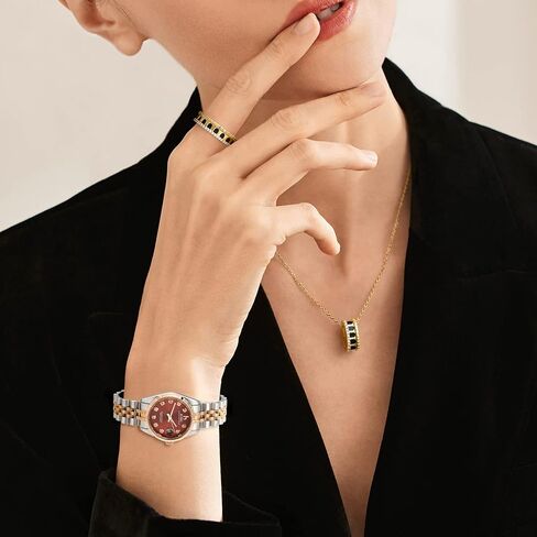 BUREI Women Watch Business Women Watches with Day DateAnalog Quartz Watch for Ladies Silver Gold Stainless Steel Bracelet Watch Fashion Ladies Watches Small Face Diamond Watch Waterproof in Saudi Arabia