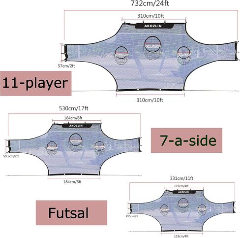 AKOZLIN CP 11 شخصًا لشبكات ملعب كرة القدم يتم ربطها بهدفك للحصول على شريك تدريب الدقة القصوى (الشبكة فقط) 24 قدمًا × 8 أقدام in Kuwait