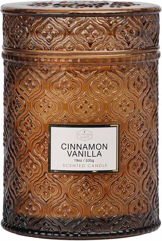 شموع الخريف، شموع التفاح والفانيليا، شمعة كبيرة 19oz، شموع معطرة للخريف هدايا للنساء، قطعة مركزية لطاولة عيد الشكر، ديكورات الخريف للمزرعة لديكور المنزل in Kuwait