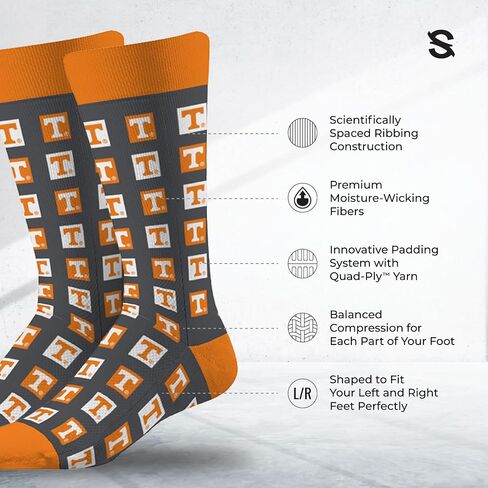 جوارب Strideline NCAA الرجالية ذات الشعار المتكرر - ألوان الفريق - مقاس واحد يناسب الجميع - M/L (8-12) in Saudi Arabia