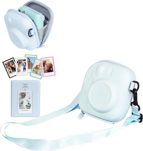 CAIYOULE Camera Case for Fujifilm Instax Mini 12/11/ SE/99/90/7+ Evo fuji Instant Camera Bag and Mini 3 inch Photo Album and Magnetic Pocket Picture Frame ，No Camera，Black in Saudi Arabia