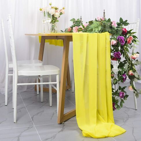 DUOBAO Burgundy Chiffon Table Runner 29''x120'' Sheer Wedding Table Runner Beaded Table Runner Chiffon Draping Party Table Runner in Saudi Arabia