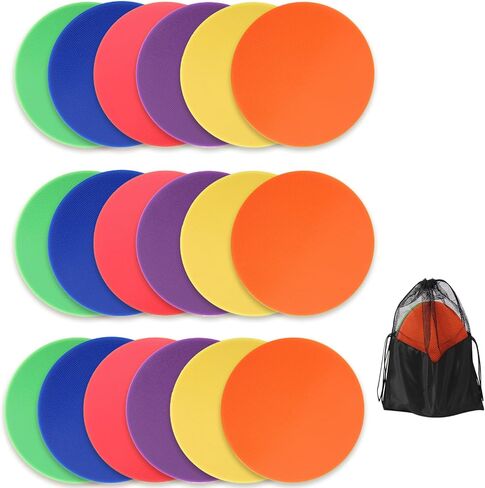 Spot Markers for Sports Training, 9 Inch No Slip Poly Spot Dots Rubber Flat Cones Field Markers for Soccer, Football, Speed Agility Training, Colorful Floor Spots Markers for Gym Classroom in Kuwait