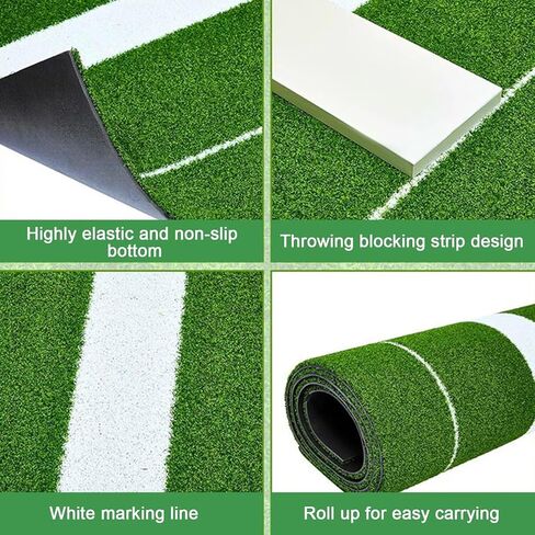 حصيرة رمي الكرة اللينة 10 × 3 بوصة TP مطاط Fastpitch Mound Turf Matt 5 مم سفلي مضاد للانزلاق من الفوم المحمول معدات أباريق البيسبول للبالغين في الأماكن المغلقة والمفتوحة in Saudi Arabia