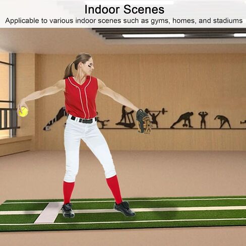 حصيرة رمي الكرة اللينة 10 × 3 بوصة TP مطاط Fastpitch Mound Turf Matt 5 مم سفلي مضاد للانزلاق من الفوم المحمول معدات أباريق البيسبول للبالغين في الأماكن المغلقة والمفتوحة in Saudi Arabia