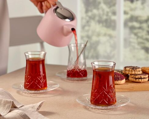 Pasabahce Premium Turkish Tea Cups and Saucers, Set of 12, Perfect for Tea Party, Gifts, Housewarming, Weddings, Anniversary in Saudi Arabia