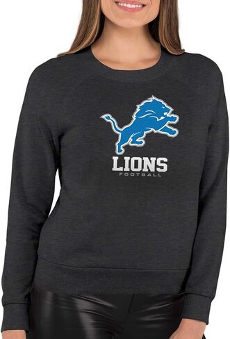 بلوفر نسائي من Team Fan Apparel بشعار NFL Ultimate Fan برقبة دائرية واسعة - بلوفر خفيف الوزن من الصوف بدون علامات - مرخص رسميًا in Saudi Arabia