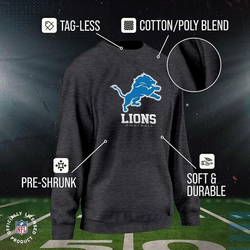 بلوفر نسائي من Team Fan Apparel بشعار NFL Ultimate Fan برقبة دائرية واسعة - بلوفر خفيف الوزن من الصوف بدون علامات - مرخص رسميًا in Saudi Arabia