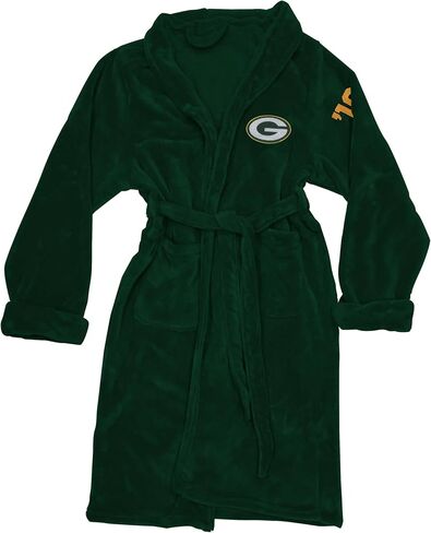 Northwest The Company Official NFL Green Bay Packers Men's L/XL Silk Touch Bath Robe with Number, Dark Green, 26" x 47" in Saudi Arabia