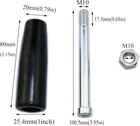 Revolving Handle Lathe Crank Handle Trailer Jack Handle M10 Thread Handle Grips Crank Hand Wheel with Nuts -2PCS in Saudi Arabia