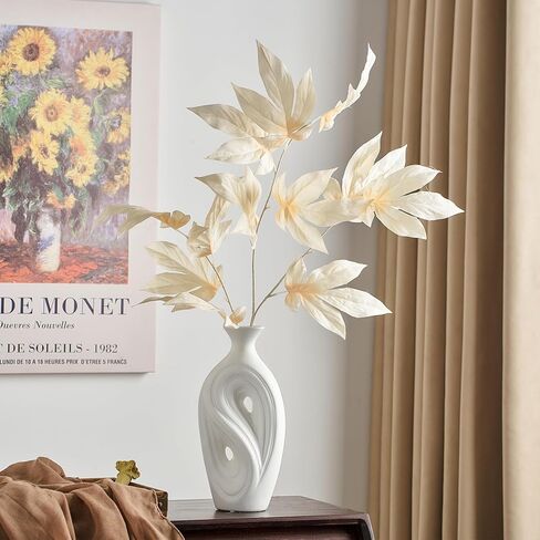 AWNR Black Vase Home Decor: Ceramic Vase for Centerpiece Table Decorations Modern Flower Vase for Office Living Room Shelf Kitchen Bedroom in Saudi Arabia