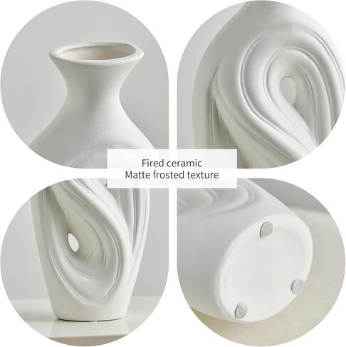 AWNR Black Vase Home Decor: Ceramic Vase for Centerpiece Table Decorations Modern Flower Vase for Office Living Room Shelf Kitchen Bedroom in Saudi Arabia