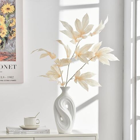 AWNR Black Vase Home Decor: Ceramic Vase for Centerpiece Table Decorations Modern Flower Vase for Office Living Room Shelf Kitchen Bedroom in Saudi Arabia