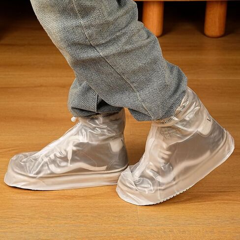 زوجان من أغطية المطر المقاومة للماء للأحذية، غطاء أحذية المطر القابل لإعادة الاستخدام من البولي فينيل كلوريد، أغطية أحذية المطر غير القابلة للانزلاق لركوب الدراجات والتخييم في الهواء الطلق in Kuwait